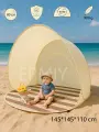Пляжная палатка, бежевая/коричневая, с UV-защитой, 145 см × 145 см