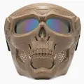 Маска защитная Череп, для мотокросса, пейнтбола, орбизбола, катания на квадроцикле или велосипеде, бежевый