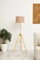 Светильник напольный/ Торшер Валерий-2/ Светильник интерьерный/ основание светло-коричневое, бежевый абажур