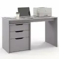 Письменный стол с тумбой, с ящиками Есэндвич S Grand Лаворо 130х60х75 см (Вулканический серый)
