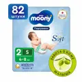 Moony Подгузники Moony S 4-8кг 82шт