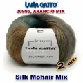 Пряжа Lana Gatto Silk Mohair MIX /Лана Гатто Силк Мохер / цвет: 30995, ARANCIO MIX - градиент (2 мотка)
