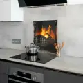 Защитный экран для плиты от брызг Очаг 6 550х600 мм. Стекло для плиты на стену. Закаленное стекло для фартука.