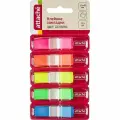 Клейкие закладки пластиковые Attache, 5 цветов по 25л, 12х45мм, 24 уп.