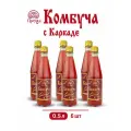 Напиток Комбуча с Каркадэ 6 шт х 0,5 л чайный гриб, мёд и каркадэ