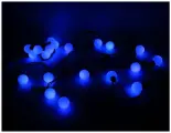 Светодиодная гирлянда шарики 40 мм 20 синих LED ламп 5 м, черный ПВХ, соединяемая, IP54, Rich LED