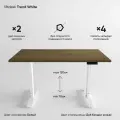 Компьютерный стол с регулировкой высоты для работы стоя сидя 2-х моторный liftdesk Trend Белый, Дуб Кендал коньяк, ЛДСП Egger 138х68х2.5 см