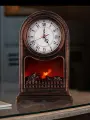 Камин электрический декоративный светодиодный 15*12*27 см, часы