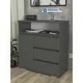 Комод Курскмебель №16 ЛДСП, 3 выдвижных ящика, цвет антрацит
