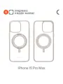 Чехол COMMO Hoop, для Apple iPhone 15 Pro Max, с держателем-кольцом, Льняной