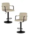 Набор 2 шт. Стул барный DOBRIN KRUGER ARM BLACK, LM-5011_BlackBase, бежевый вельвет (LAR-E2041-04)