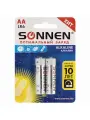 24шт Батарейки комплект 2 шт, SONNEN Alkaline, АА (LR6, 15