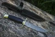 Финка НКВД / дамасск / Кузнец Кашулин / кованая сталь / универсальный нож / походный нож / туристический нож