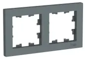 Рамка Systeme Electric AtlasDesign SE ATN000702, серая, двухместная, IP20