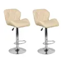 Комплект барных стульев Эколайн Алмаз, искусственная кожа, металл, бежевый, 2 шт