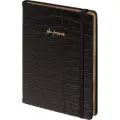 Ежедневник недатированный А5 Attache Рептилия (136 листов) обложка кожзам, черная, золотистый срез, 12шт.