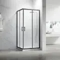 Душевой уголок Veconi RV-27B с раздвижными дверьми 100х80х190 см, профиль черный матовый, прозрачное стекло 5 мм