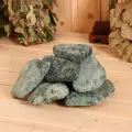 Камень для бани Дунит галтованный, коробка 20 кг, фракция 70-120 мм, мытый