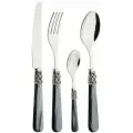 Cтоловые приборы на 6 персон EME Ginevra, сталь 18/10, цвет черный перламутр