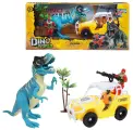 Набор игровой Мир динозавров (большой динозавр, джип-сафари, фигурка человека, аксессуары), в коробке