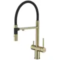 Смеситель для кухни с гибким изливом и подключением к фильтру Rose R958Q, бронза