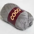 Пряжа VITA cotton COCO Vita, серый - 4333, 100% мерсеризованный хлопок, 5 мотков, 50 г, 240 м.