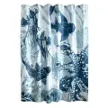 Штора для ванной тканевая полиэстер синий 180х200 см, на кольцах / шторка для душа водоотталкивающая
