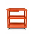 Тележка инструментальная, ящик для инструментов, сталь, 3 секции, оранжевая