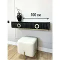 Консоль подвесная тумба черная, эмаль мдф 100х32х18 см, туалетный столик консольный Rettile