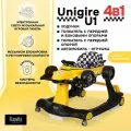 Ходунки-каталка детские 3 в 1 NUOVITA UNIGIRE U1, от 6 до 18 месяцев, до 15 кг, с регулировкой высоты, со стопорами, электронная свето-музыкальная панель, желтый.