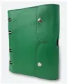 Тетрадь на кольцах со сменным блоком А5 кожа натуральная Zem зеленый KAZA