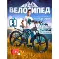 Горный велосипед скоростной, колёса 24, рама - 14, синий-серый
