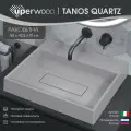 Раковина для ванной накладная кварцевая Uperwood Tanos Quartz 50 см, прямоугольная, без отверстия для смесителя, жасмин