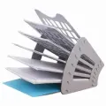 Лоток для бумаг веерный Brauberg Smart, 7 секций, 6 отделений, сетчатый, серый (231144), 4шт.