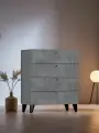 Комод (Графит, Мрамор Глянец), 4 ящика, ЛДСП, МДФ, роликовые направляющие