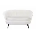 Прямой дизайнерский диван ракушка, Pearl double beige, бежевый с черными ножками