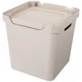 Ящик с крышкой универсальный LUXE, 28,6х28,6х28,6 см, 18л (Светло-бежевый)
