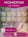 Табличка с номером на стол комплект 1 - 10 матовое золото круглые для кафе, ресторанов, баров