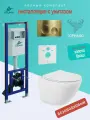 Унитаз AZUMA Primavera Tornado 3.0, подвесной, антигрязевой, с узкой инсталляцией, + клавиша смыва.