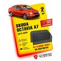 Каркасные шторки на магнитах для автомобиля Skoda Octavia A7 (Шкода Октавия А7) 2013-2020, автошторки на задние стекла, Cobra Tuning - 2 шт.