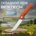 Нож Bestech Knives Paladin, сталь D2, рукоять G10, для туризма, оранжевый