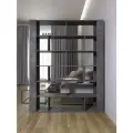 Стеллаж Перегородка в стиле Лофт модель Ника 160 Цемент темный (ШхВхГ) 160х200х30 см.