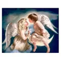 Алмазная мозаика на подрамнике / Картина стразами Ангелочки 40х50 , сложность 5, цветов 24, Komas