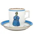 Чашка с блюдцем чайная Императорский фарфоровый завод Гербовая Modes de Paris (синий, 1836 год) 220 мл