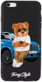Черный силиконовый чехол для iPhone 6+/6s+ Tony Style с машиной