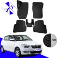 Автомобильные коврики EVA/ЕВА/ЭВА для Skoda Fabia 2 (MK2) Шкода Фабия МК2 2007-2014 черный черный