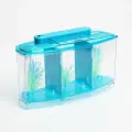 Аквариум-отсадник Veny's трехсекционный, с подсветкой и светящимися растениями, голубой