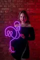 Светодиодный неоновый светильник PJ Neon Фламинго, 60х33 см, розовый