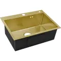 Мойка кухонная Premial из нержавеющей германской стали AISI304 3мм 600 х 450 мм, цвет Gold