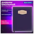 Дневник 1-11 класс 48л, кожзам (твердая с поролоном), нашивка, BRAUBERG IGUANA, синий, 107226